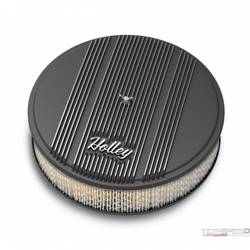 HOLLEY AIR CLNR  FINNED  W/14X3 PAPER FLTR  BLK