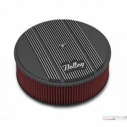 HOLLEY AIR CLNR  FINNED  W/14X4 PREMIUM FLTR  BLK
