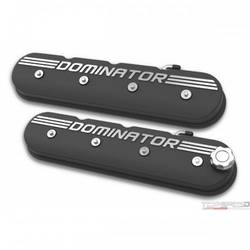 VALVE COVER  TALL LS  BLACK W/DOMINATOR