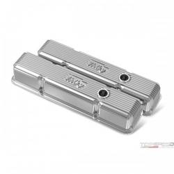 SBC HOLLEY VALVE COVERS FINNED W/EMIS POL