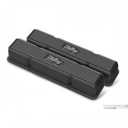 SBC HOLLEY VALVE COVERS FINNED NON-EMIS BLK