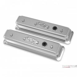 SBC VALVE COVERS CENTER-BOLT FINNED NON-EMIS POL