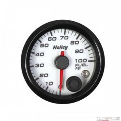 2-1/16 HOLLEY FUEL PRES GAUGE-WHT