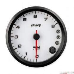 3-3/8 HOLLEY 8K TACH W/SHFT LGT-WHT