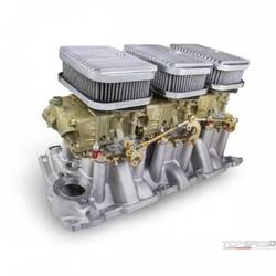 3X2 SBC INTAKE AND DICHROMATE CARBS KIT