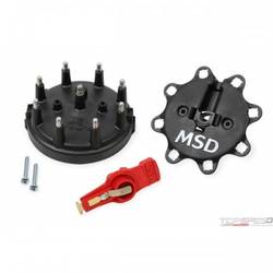 Blk Dist. Cap/Rtr Kit MSD/Ford V8 TFI