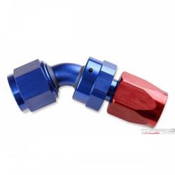 45 DEG SWIVEL HOSE END-6 RED/BLUE