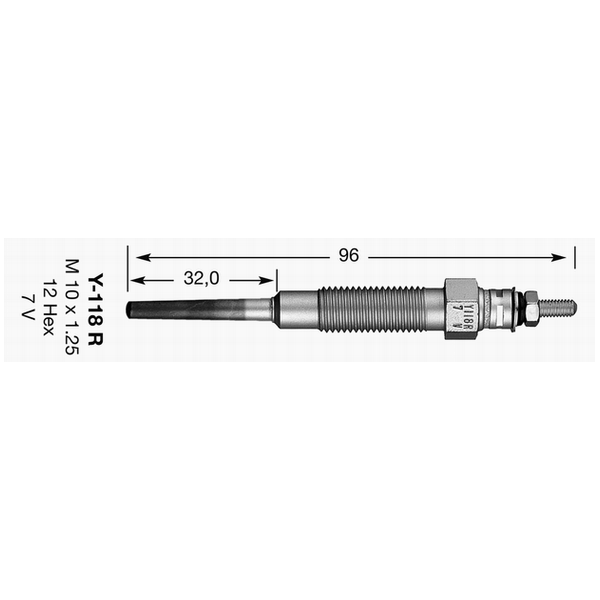 Y-118R NGK Diesel Glow Plug Y-118R NGK Diesel Glow Plug