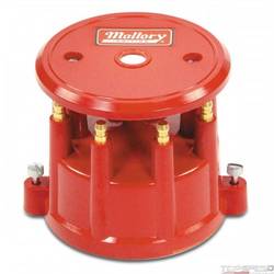 Mallory Cap   Dist   8Cyl Screw Down Red