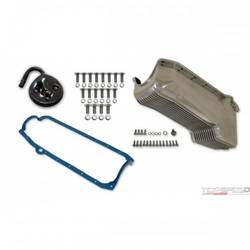 ALUM OIL PAN KIT POL SBC FINNED