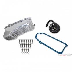 ALUM OIL PAN KIT POL SBC FINNED