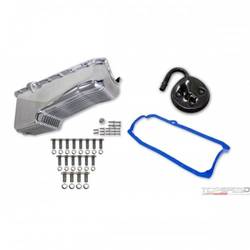 ALUM OIL PAN KIT POL SBC FINNED