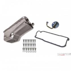 ALUM OIL PAN KIT POL SBF FINNED
