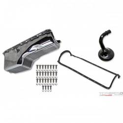 ALUM OIL PAN KIT POL BBC FINNED