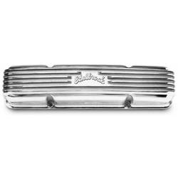 VALVE COVER CLASSIC ALUMINUM SBC POLISHED NO BREATHER HOLE