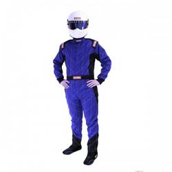 RaceQuip One Piece Single Layer Racing Driver Fire Suit, SFI 3.2A/ 1 , Blue Large