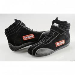 RaceQuip Euro Carbon-L Series Race Shoes SFI 3.3/ 5 Certified, Black Size 4.0