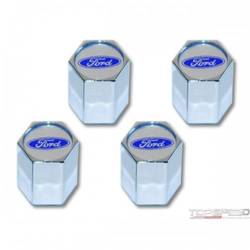 BLUE OVAL LOGO VALVE CAP,SET 4