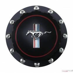 BILLET GAS CAP W/HORSE BLACK