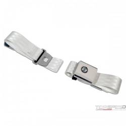 WHITE SEATBELT W/ PUSH BUTTON