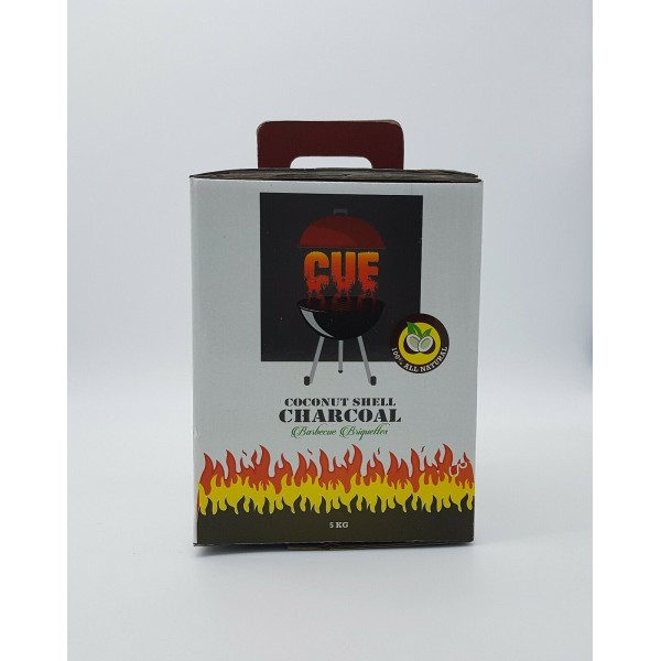 BBQ COCONUT SHELL BY CUE -5KG BOX * Lease Co2 in the World *