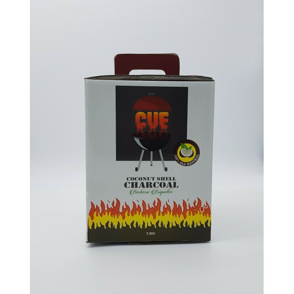 BBQ COCONUT SHELL  BY CUE -5KG BOX * Lease Co2 in the World *