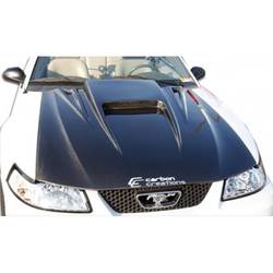 1999-2004 Ford Mustang Carbon Creations Spyder 3 Hood - 1 Piece