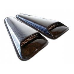 2005-2009 Ford Mustang Carbon Creations Racer Window Scoop Louvers - 2 Piece