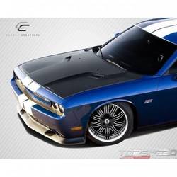 2008-2019 Dodge Challenger Carbon Creations SRT Look Hood - 1 Piece