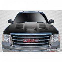 2007-2013 GMC Sierra Carbon Creations Viper Look Hood - 1 Piece