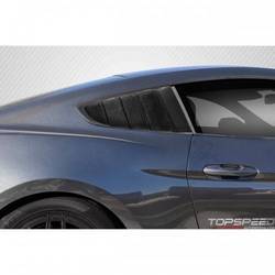 2015-2019 Ford Mustang Carbon Creations CVX Rear Window Scoops Louvers - 2 Piece