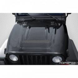 1997-2006 Jeep Wrangler Carbon Creations Heat Reduction Hood (fits all models without highline fenders) - 1 Piece