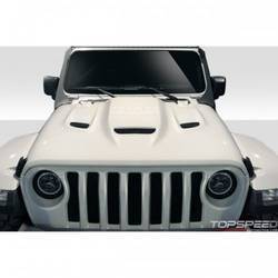 2019-2019 Jeep Wrangler Duraflex Hellcat Look Hood - 1 Piece