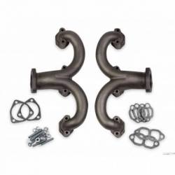 Flowtech Rams Horn Exhaust Manifolds - Natural inUncoatedin