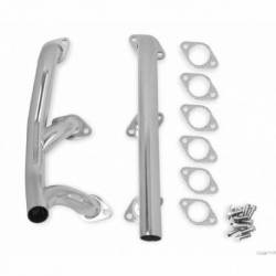 FLOWTECH FLATHEAD REAR EXIT BLOCK HUGGER HEADERS - Ceramic Coated