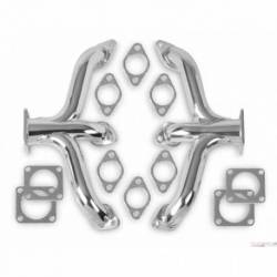 Flowtech Flathead Ford Block Hugger Headers - Chrome