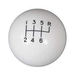 SHIFTER KNOB 6 SPD WHITE 12MM