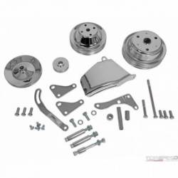 PULLEY KIT V SBC 69-86 CHROME