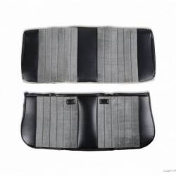 C/K Seat Upholstery Kit - Standard Pleat Cloth/Vinyl - Black/Silver